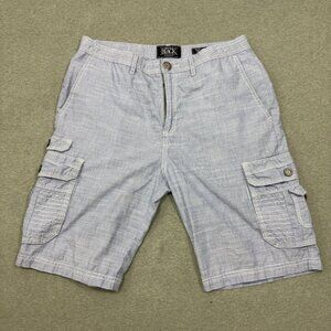 Buckle Black Mens Sky Blue Standard Fit Cargo Shorts Cotton Size 32